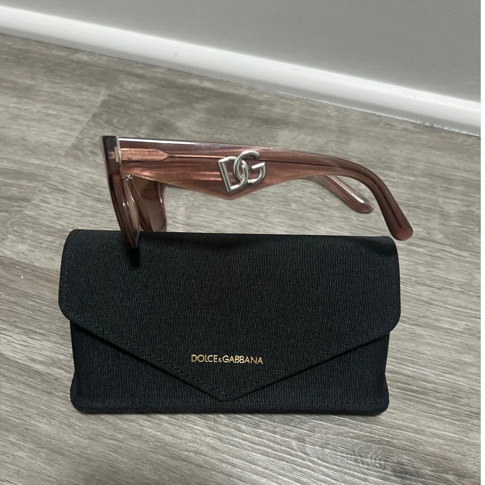 Dolce & Gabbana Women's Brown‎ Acetate Square Butterfly Frame Sunglasses DG4394
